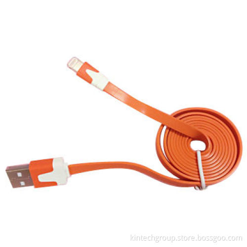 USB Cable for iPhone 5, Flat Style, Good-quality, Colorful, Measures 100mm